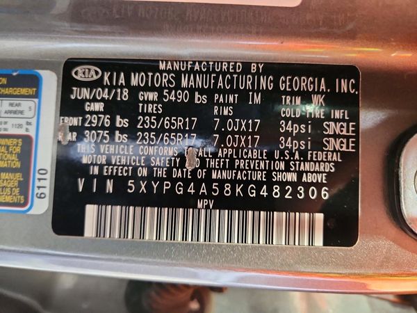 2019 KIA SORENTO L, LX, S