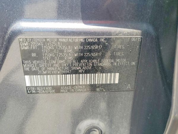 2015 TOYOTA RAV4 XLE (M Grade)