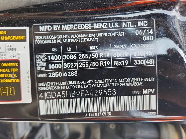 2014 MERCEDES-BENZ ML ML350 4-MATIC
