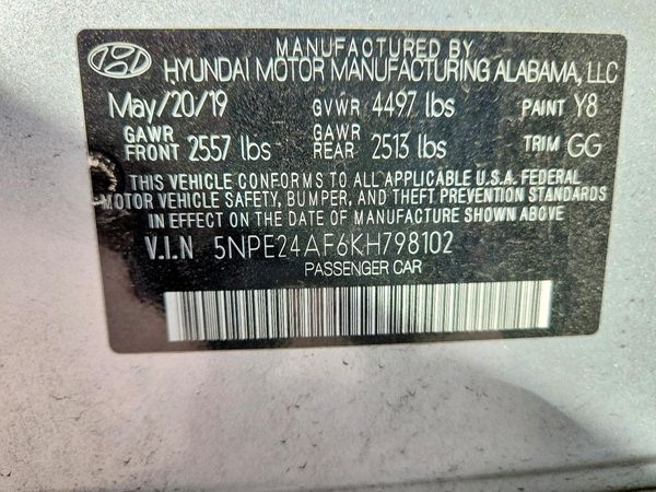 2019 HYUNDAI SONATA Eco Turbo, SE