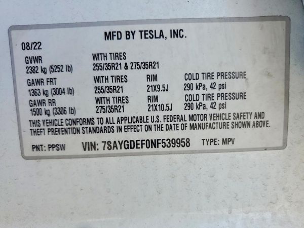 2022 TESLA MODEL Y