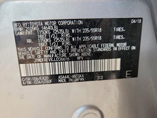 2018 TOYOTA RAV4 Ltd/Platinum
