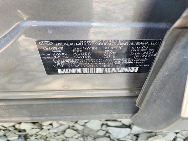 2019 HYUNDAI SANTA FE SEL, SEL Plus