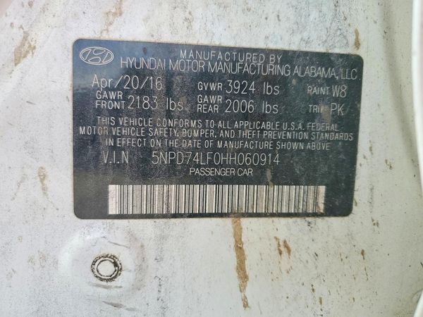 2017 HYUNDAI ELANTRA SE Base — VINS