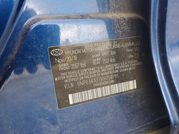 2019 HYUNDAI SONATA