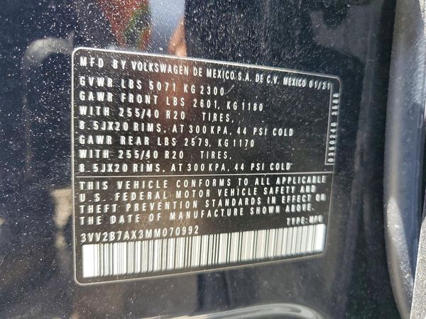 2021 VOLKSWAGEN TIGUAN