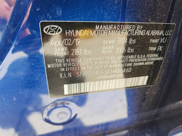 2019 HYUNDAI ELANTRA