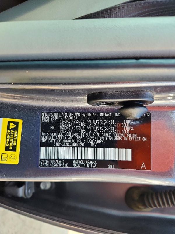2012 TOYOTA HIGHLANDER Base/Hybrid