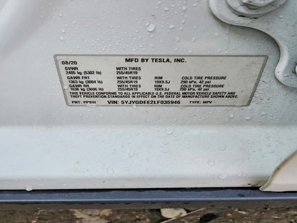 2020 TESLA MODEL Y