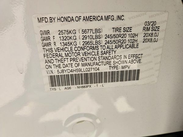 2020 ACURA MDX SH-AWD TECH 7P