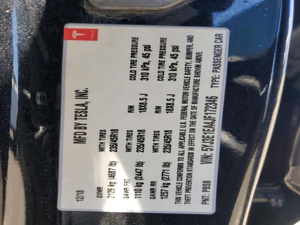 2018 TESLA MODEL 3