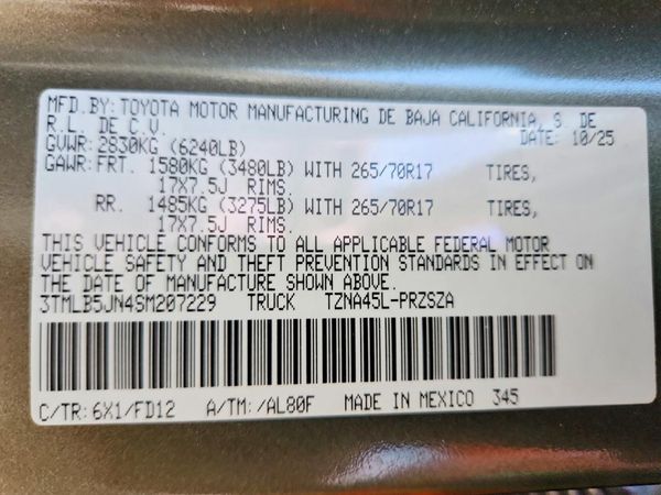 2025 TOYOTA TACOMA