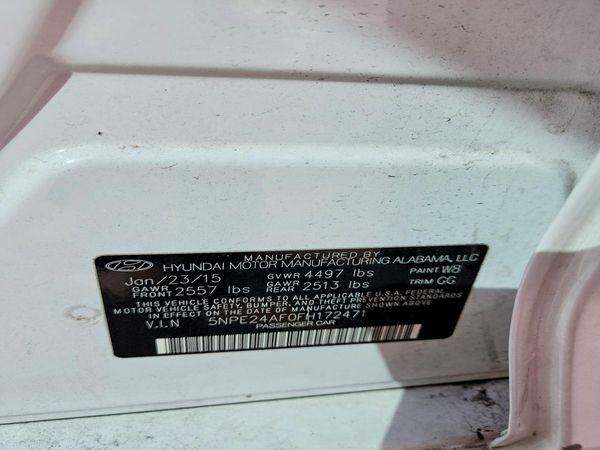 2015 HYUNDAI SONATA SE, ECO — VINS