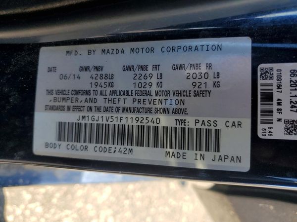 2015 MAZDA 6 Touring/GS