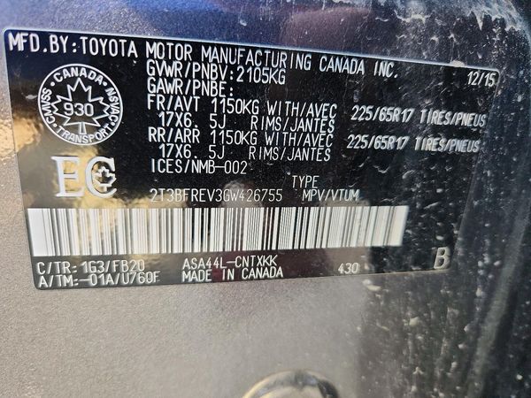 2016 TOYOTA RAV4 LE (X Grade)