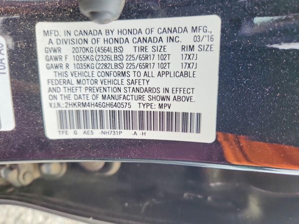 2016 HONDA CRV SE