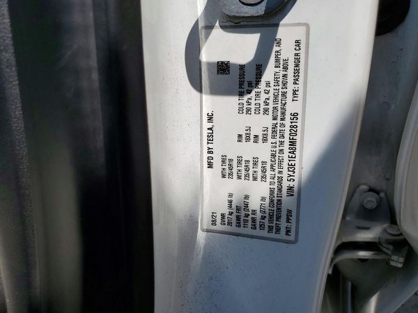 2021 TESLA MODEL 3