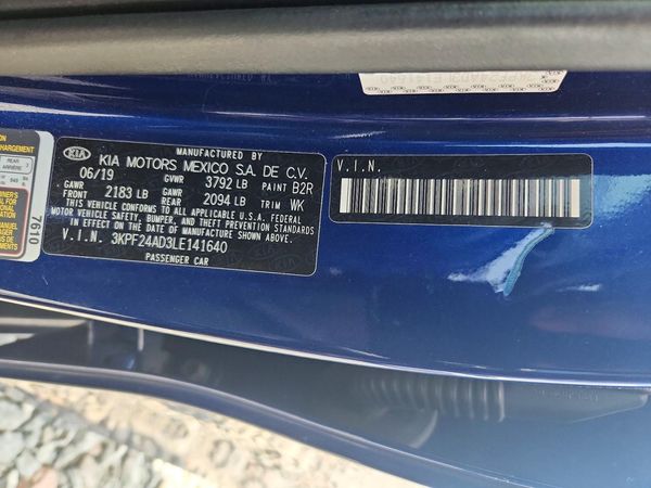 2020 KIA FORTE FE, LXS