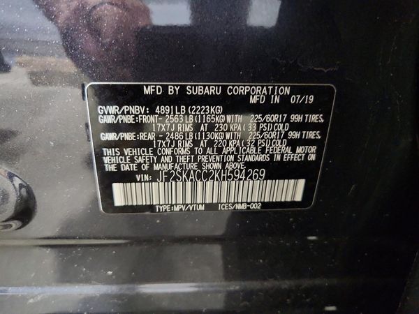 2019 SUBARU FORESTER