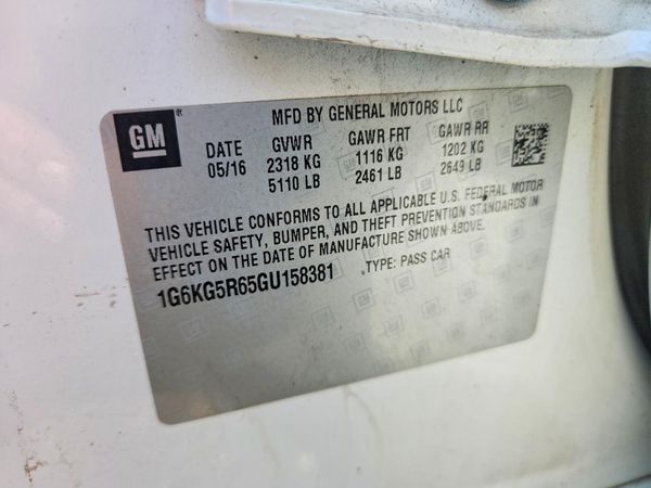 2016 CADILLAC CT6 Premium — VINS