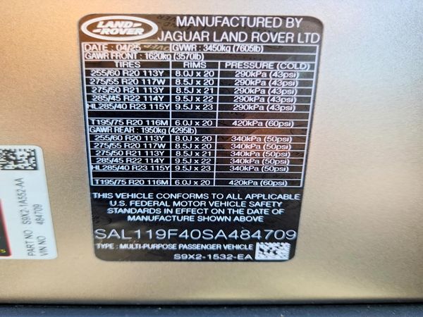 2025 LAND ROVER RANGE ROVER SPORT