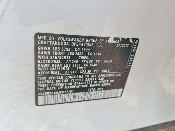 2018 VOLKSWAGEN ATLAS SE