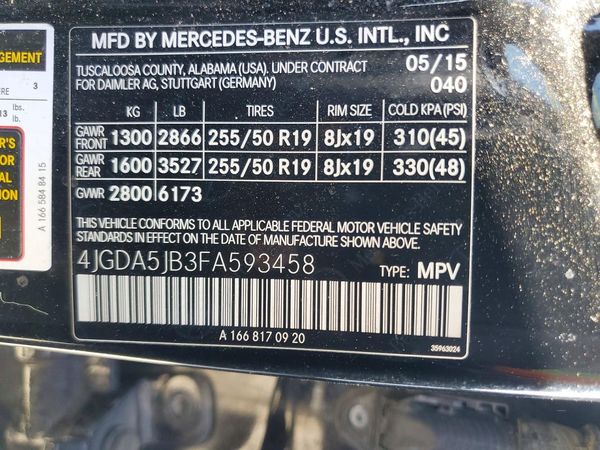 2015 MERCEDES-BENZ ML ML350