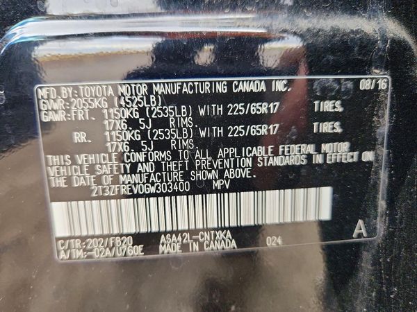 2016 TOYOTA RAV4 LE (X Grade)