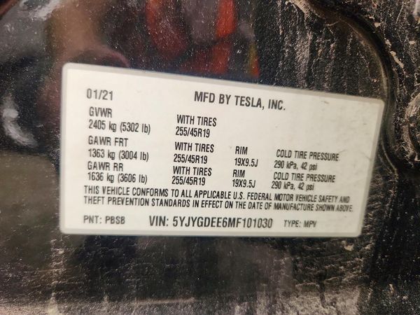 2021 TESLA MODEL Y