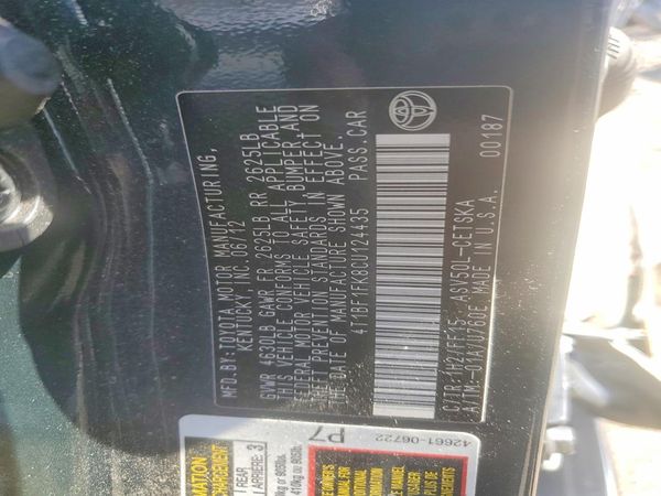2012 TOYOTA CAMRY