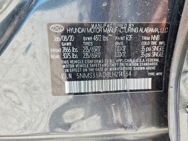 2020 HYUNDAI SANTA FE SEL