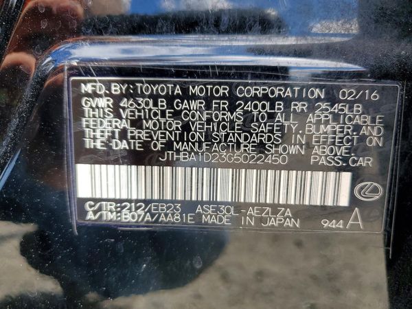 2016 LEXUS IS