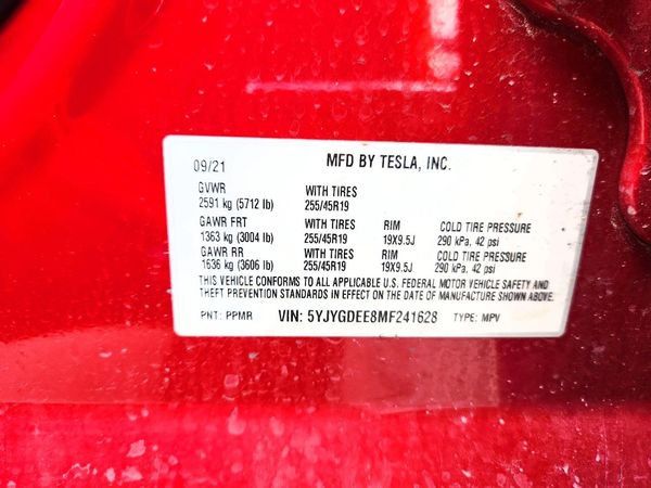 2021 TESLA MODEL Y