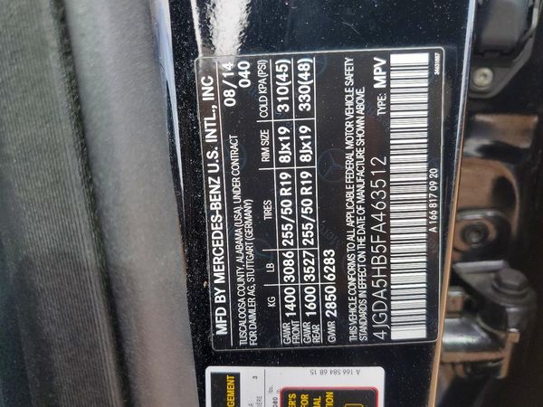 2015 MERCEDES-BENZ ML