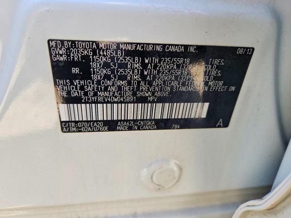 2013 TOYOTA RAV4 High