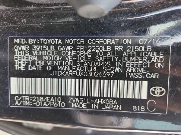 2016 TOYOTA PRIUS