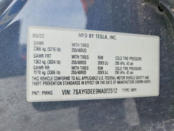 2022 TESLA MODEL Y