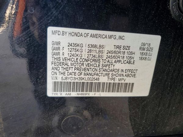 2019 ACURA MDX Standard