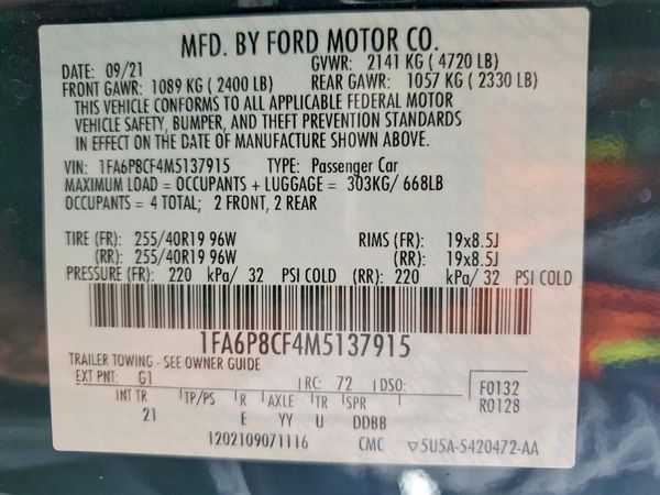 2021 FORD MUSTANG GT Coupe
