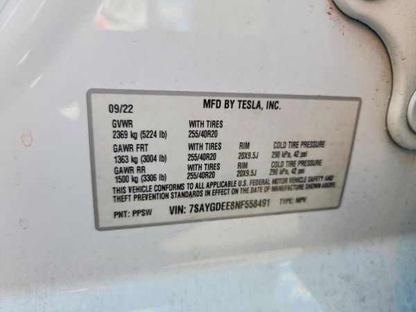 2022 TESLA MODEL Y