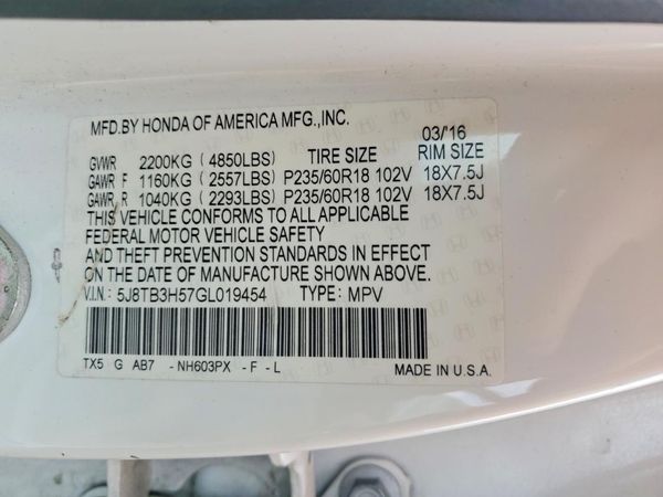 2016 ACURA RDX