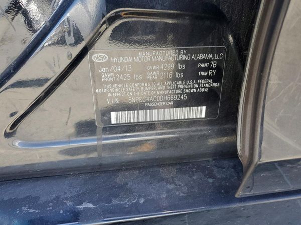 2013 HYUNDAI SONATA — VINS