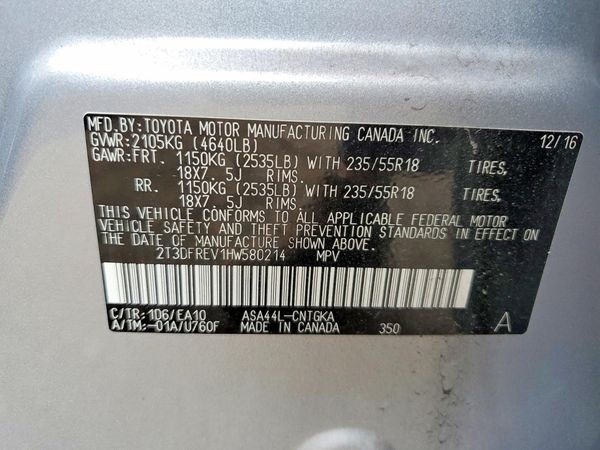 2017 TOYOTA RAV4 Ltd/SE Platinum