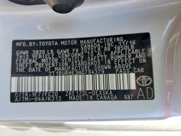 2017 TOYOTA COROLLA