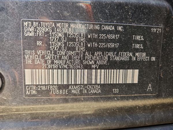 2021 TOYOTA RAV4 LE