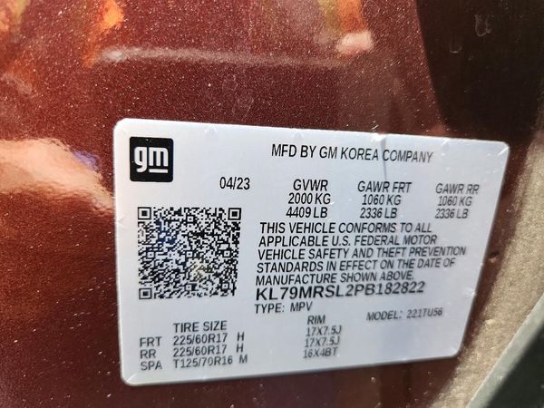 2023 CHEVROLET TRAILBLAZE LT — VINS