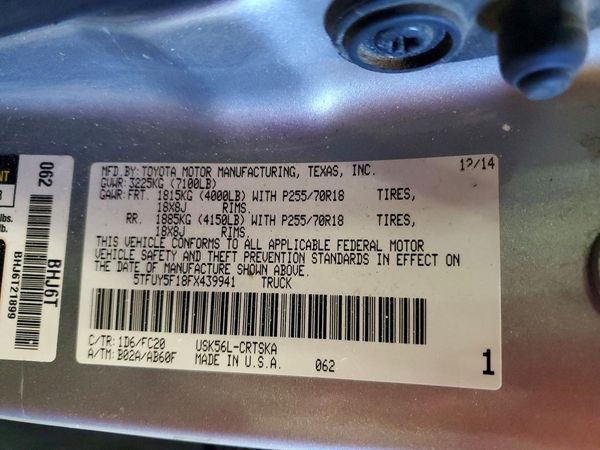 2015 TOYOTA TUNDRA SR5 Grade