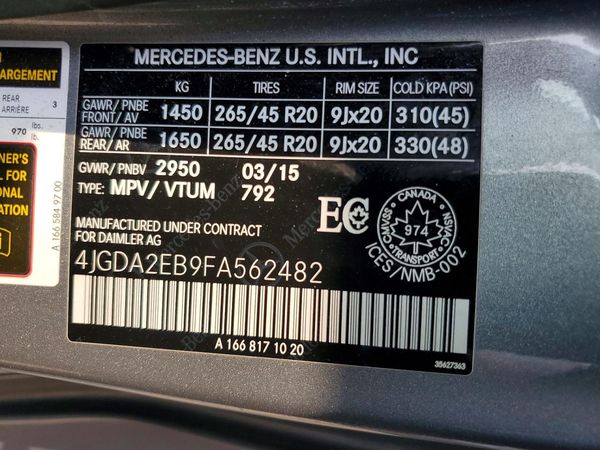2015 MERCEDES-BENZ ML ML350 BLUETEC 4-matic