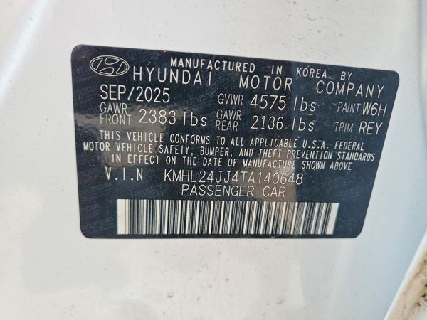 2026 HYUNDAI SONATA Blue — VINS