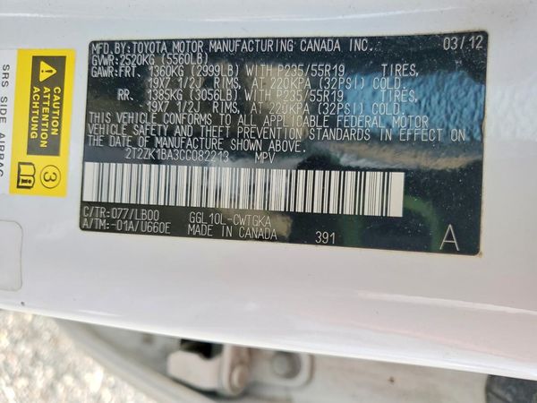 2012 LEXUS RX 350